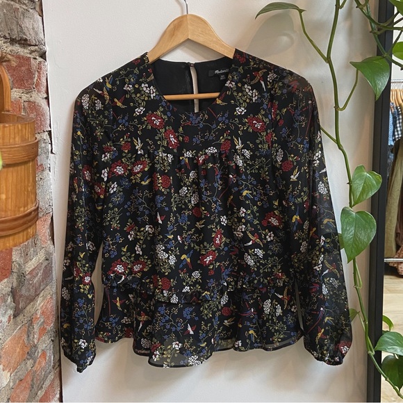 Madewell Floral Blouse XXS - Picture 3 of 6